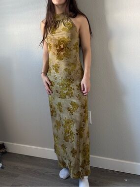 NWT Vintage Patterned Halter Dress